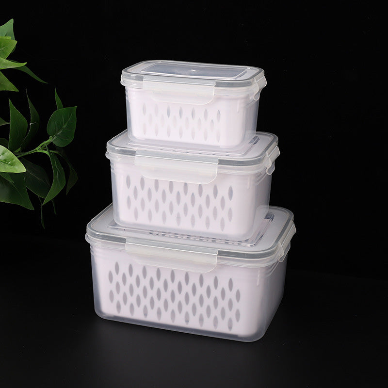 🍓✨ 3-PC Fruit Container Set – Removable Colander, Leak-Proof & Stackable