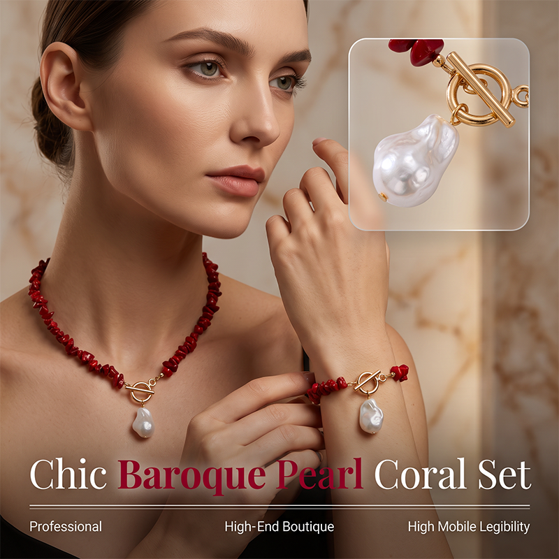 Irregular Turquoise Chip Necklace and Bracelet Set