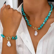 Irregular Turquoise Chip Necklace and Bracelet Set