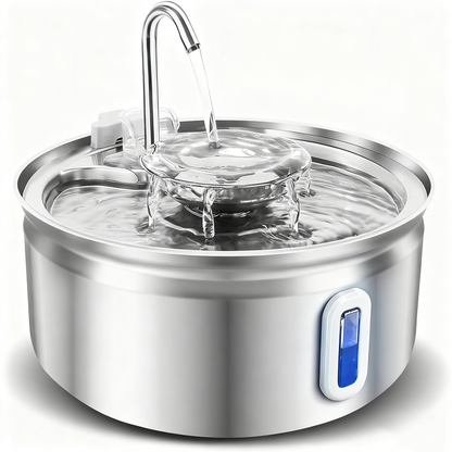 💥【50% OFF】🔥 Stainless Steel Pet Water Fountain | 3 Water Flows (Waterfall/Bubbling/Stream) | Rust-resistant & Hygienic | 4-Layer Filtration System | Ultra-quiet Pump <30dB | 3.2L Large Capacity | Fully Detachable & Dishwasher-safe | For Cats & Dogs