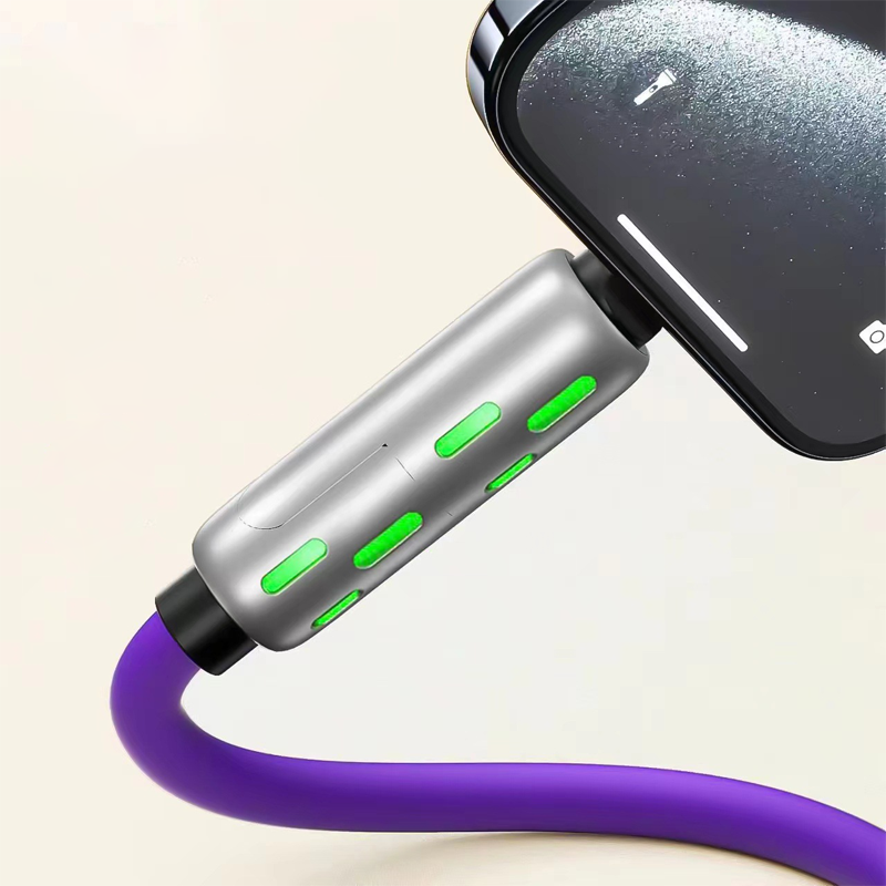 🔌4-in-1 RGB Glowing Fast Charging Cable, Universal Multi Device Charging Cord for Travel🌍