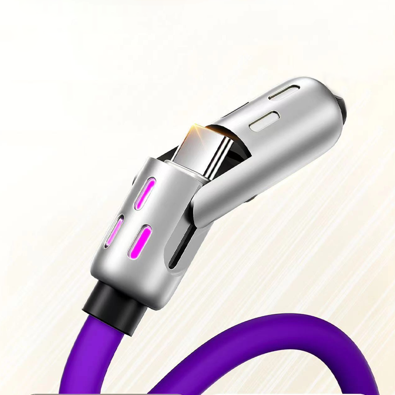 🔌4-in-1 RGB Glowing Fast Charging Cable, Universal Multi Device Charging Cord for Travel🌍