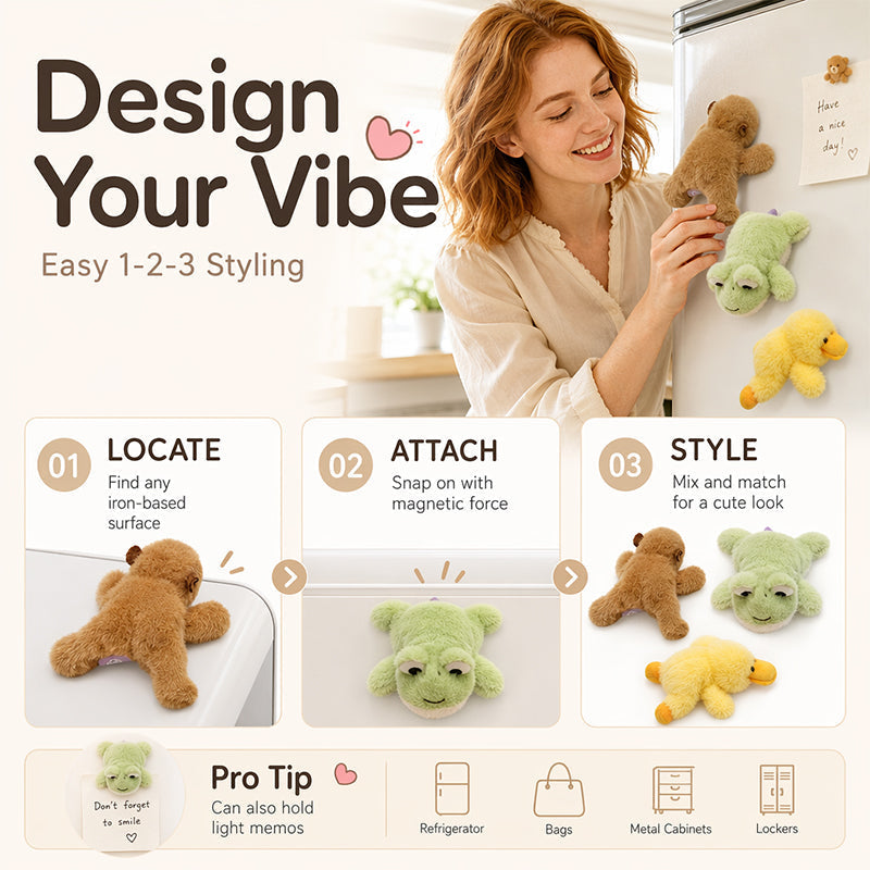 🥳2026 HOT SALE🥳💞50K+ SOLD!🧸✨ 50% OFF! Lovely Plushie Fridge Magnet Doll – Ultra‑soft mink velvet, hidden magnet. Sticks to fridge, monitor & more. A cute companion for everyday! 💖🎀