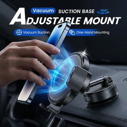 Universal Adjustable Magnetic Car Phone Holder, Vacuum‑Suction Base, Stable Magnet Mount, Auto Interior Accessory