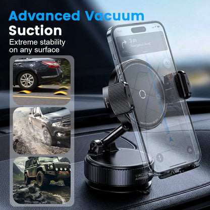 Universal Adjustable Magnetic Car Phone Holder, Vacuum‑Suction Base, Stable Magnet Mount, Auto Interior Accessory