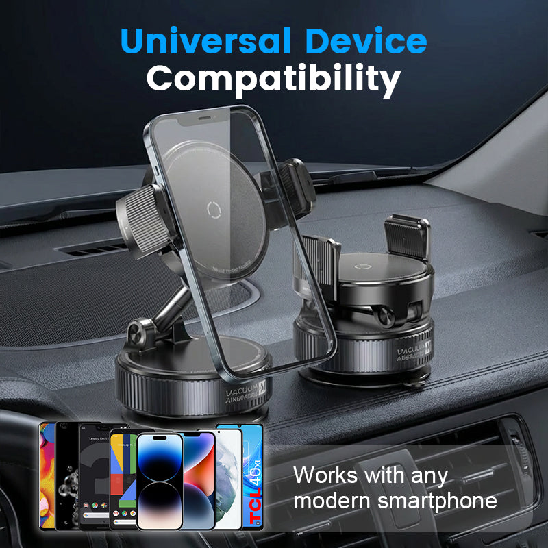 Universal Adjustable Magnetic Car Phone Holder, Vacuum‑Suction Base, Stable Magnet Mount, Auto Interior Accessory
