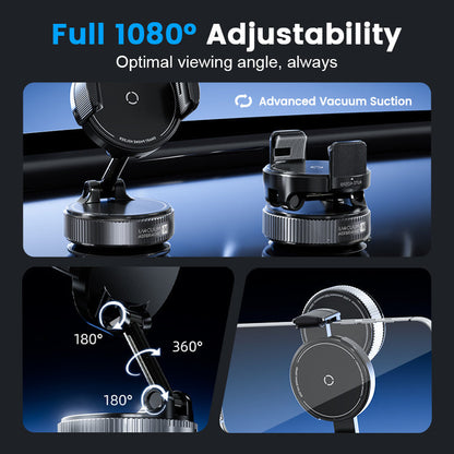 Universal Adjustable Magnetic Car Phone Holder, Vacuum‑Suction Base, Stable Magnet Mount, Auto Interior Accessory