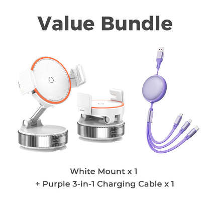 Universal Adjustable Magnetic Car Phone Holder, Vacuum‑Suction Base, Stable Magnet Mount, Auto Interior Accessory