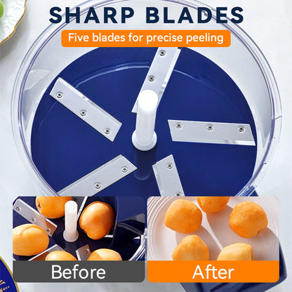 🔪 Peels, Cleans in Seconds – Transparent Electric Peeler Works on Tough & Soft Skins. Half Price Today. Free Returns