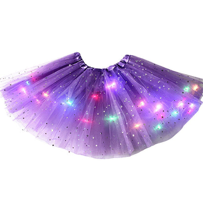 ✨🌈LED Light-Up Sequin Tutu Skirt – Kids & Adult Sizes, Triple-Layer Tulle and Stretch Waistband 💃