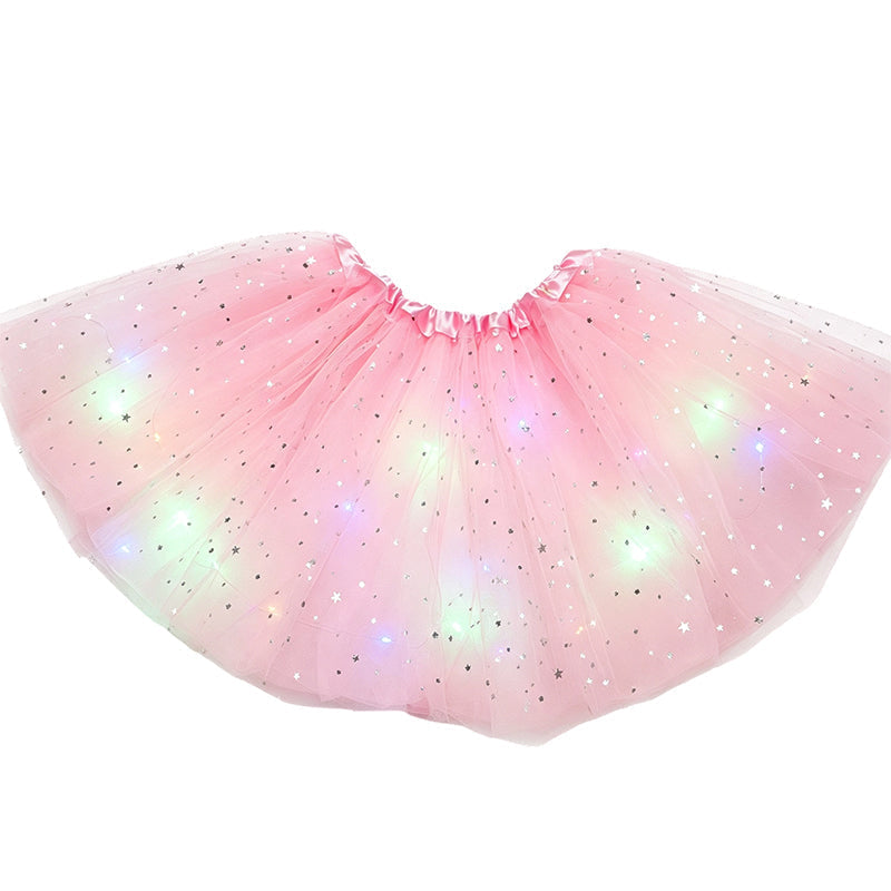 ✨🌈LED Light-Up Sequin Tutu Skirt – Kids & Adult Sizes, Triple-Layer Tulle and Stretch Waistband 💃