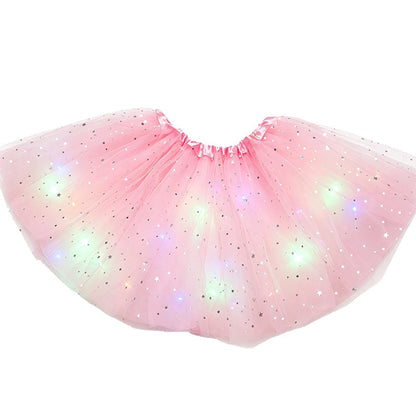 ✨🌈LED Light-Up Sequin Tutu Skirt – Kids & Adult Sizes, Triple-Layer Tulle and Stretch Waistband 💃
