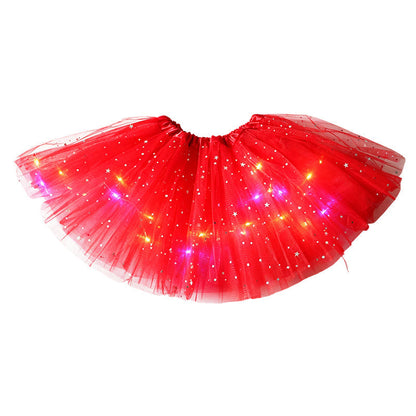 ✨🌈LED Light-Up Sequin Tutu Skirt – Kids & Adult Sizes, Triple-Layer Tulle and Stretch Waistband 💃