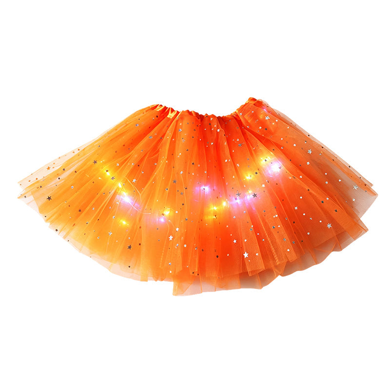 ✨🌈LED Light-Up Sequin Tutu Skirt – Kids & Adult Sizes, Triple-Layer Tulle and Stretch Waistband 💃