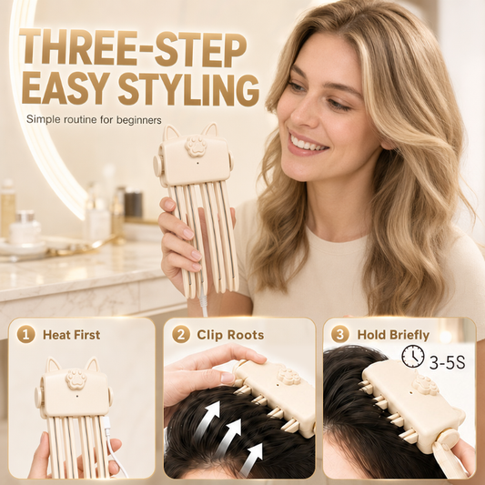 🔥🎉48K+ Sold 💇 Wireless Heated Volumizing Root Lift Clip, Portable Travel Hair Styling Tool for Flat Fine Hair（副本）