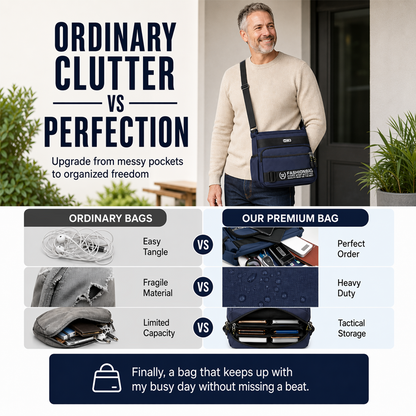 Men's Large Capacity Multi-Pocket Crossbody Bag