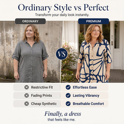 Women's Geometric Print Button-Down Shirt Dress
