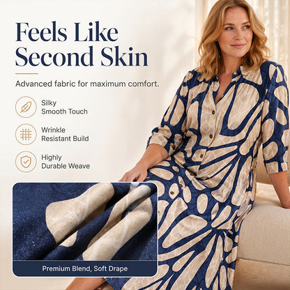 Women's Geometric Print Button-Down Shirt Dress