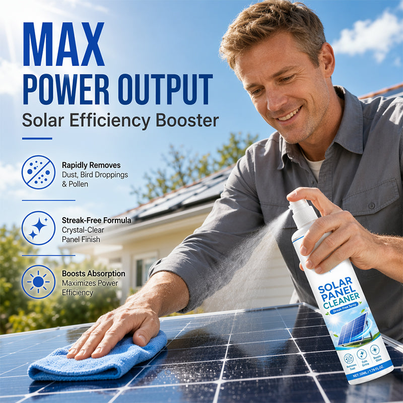 ☀️ LIMITED-TIME 50% OFF! Solar Panel Cleaner Spray, Streak-Free Cleaning Solution Removes Dust & Bird Droppings to Boost Power Efficiency
