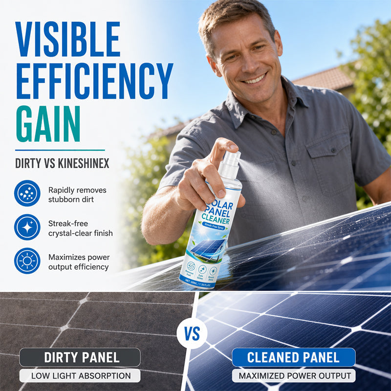 ☀️ LIMITED-TIME 50% OFF! Solar Panel Cleaner Spray, Streak-Free Cleaning Solution Removes Dust & Bird Droppings to Boost Power Efficiency