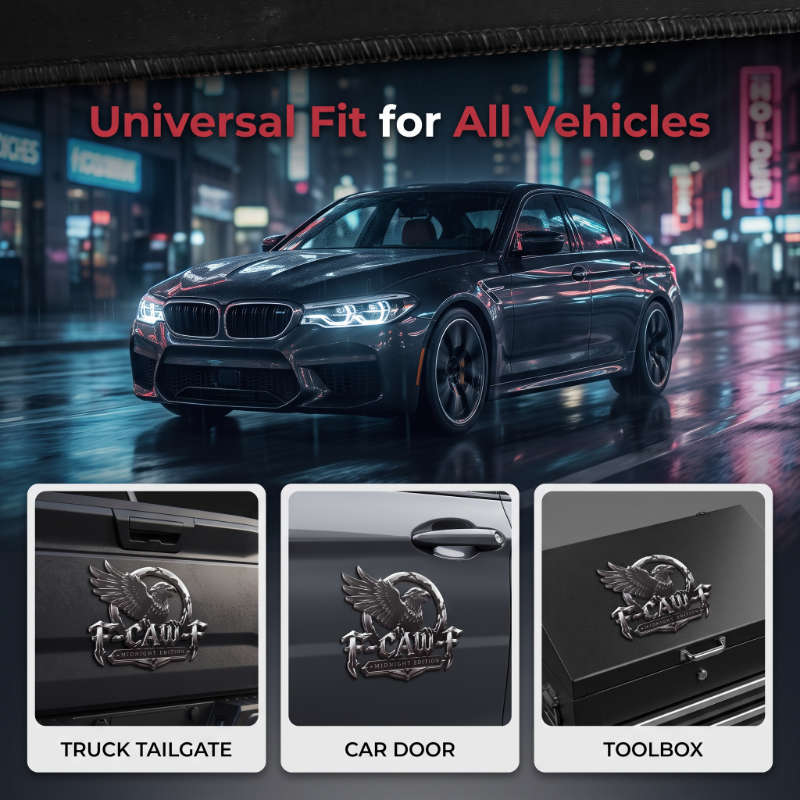 Midnight Edition Raven Metal Emblem for Cars and Trucks