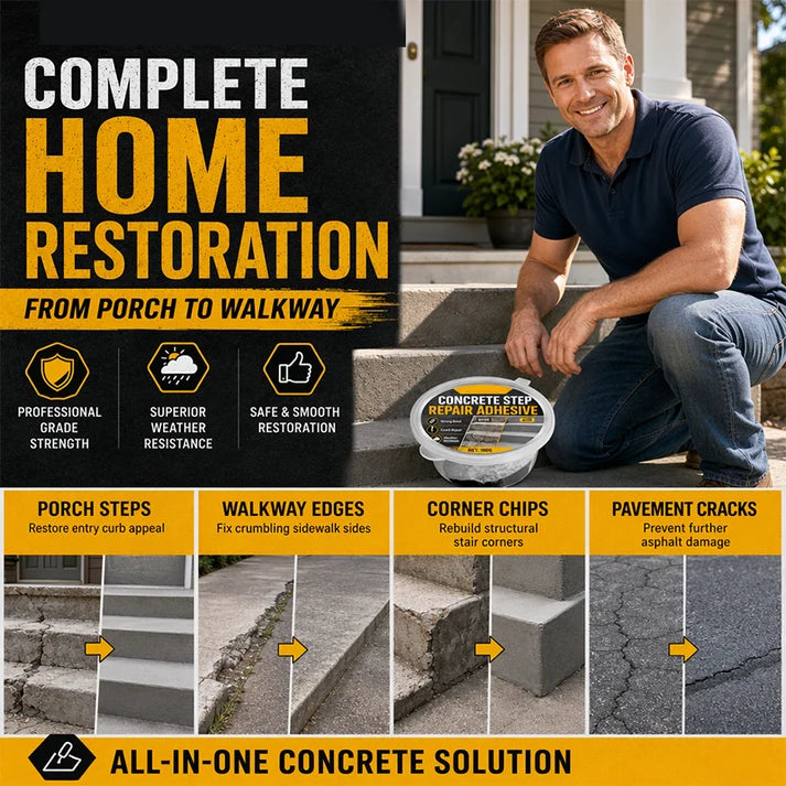 🔥Concrete Step Repair Adhesive | All-in-One Concrete Crack & Chip Patching Compound