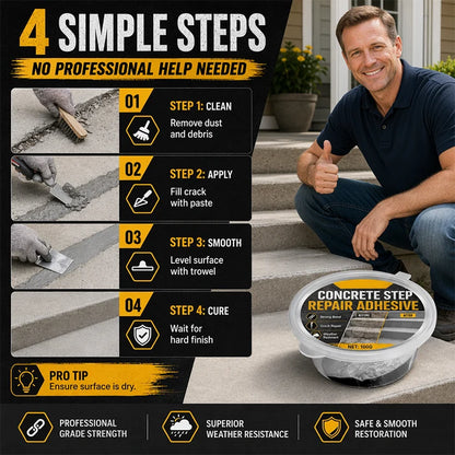 🔥Concrete Step Repair Adhesive | All-in-One Concrete Crack & Chip Patching Compound