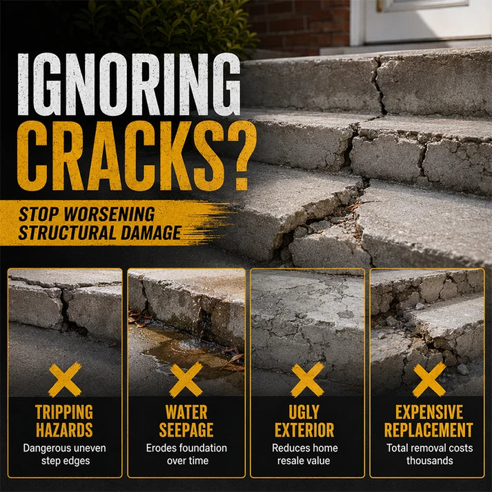 🔥Concrete Step Repair Adhesive | All-in-One Concrete Crack & Chip Patching Compound