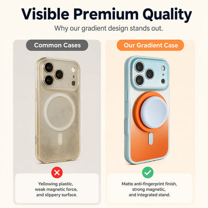 🎉 2026 Sale — Over 42300 Sold! ⏳Magnetic Gradient Phone Case with Built-In Kickstand｜Shockproof Full Coverage Acrylic Cover ✨
