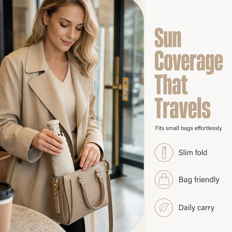 Portable Sun Umbrella with Telescopic Handle