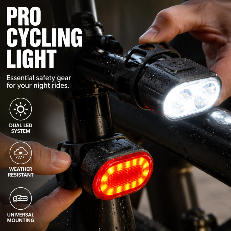 🔦USB Rechargeable Bike Light Set 🚲 Light Up the Road, Ride Home Safe – No Batteries, No Fuss ✨