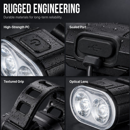 🔦USB Rechargeable Bike Light Set 🚲 Light Up the Road, Ride Home Safe – No Batteries, No Fuss ✨