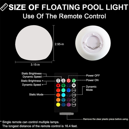 LED Floating Pool Lights with Remote Control