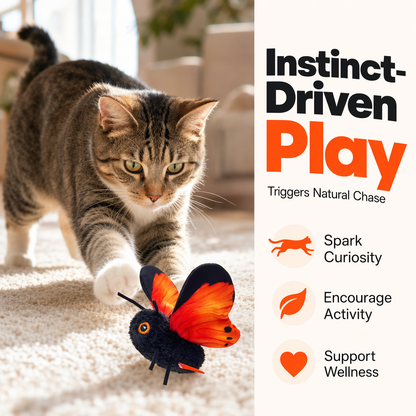 🐱 LIMITED-TIME 53% OFF! Smart Sensing Automatic Flapping Butterfly Cat Toy, Interactive Electric Pet Play Toy🦋