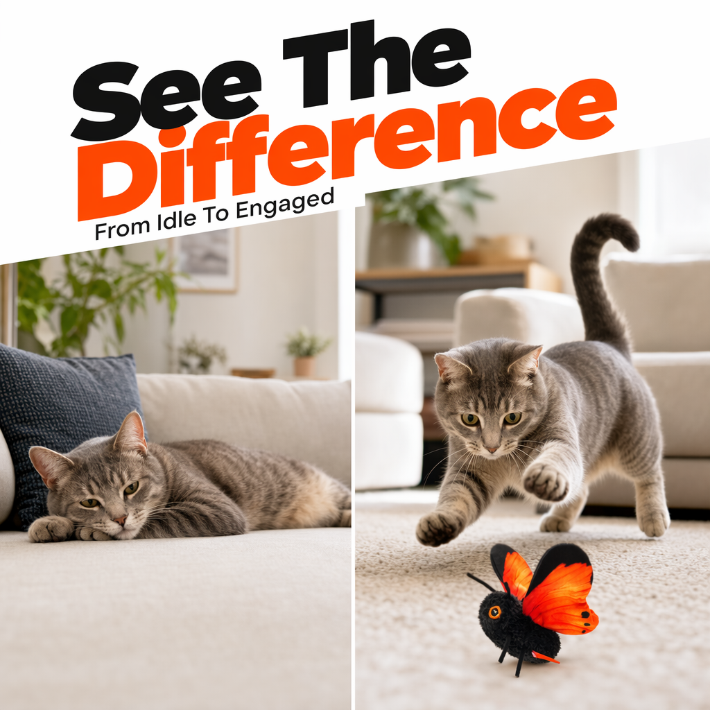 🐱 LIMITED-TIME 53% OFF! Smart Sensing Automatic Flapping Butterfly Cat Toy, Interactive Electric Pet Play Toy🦋