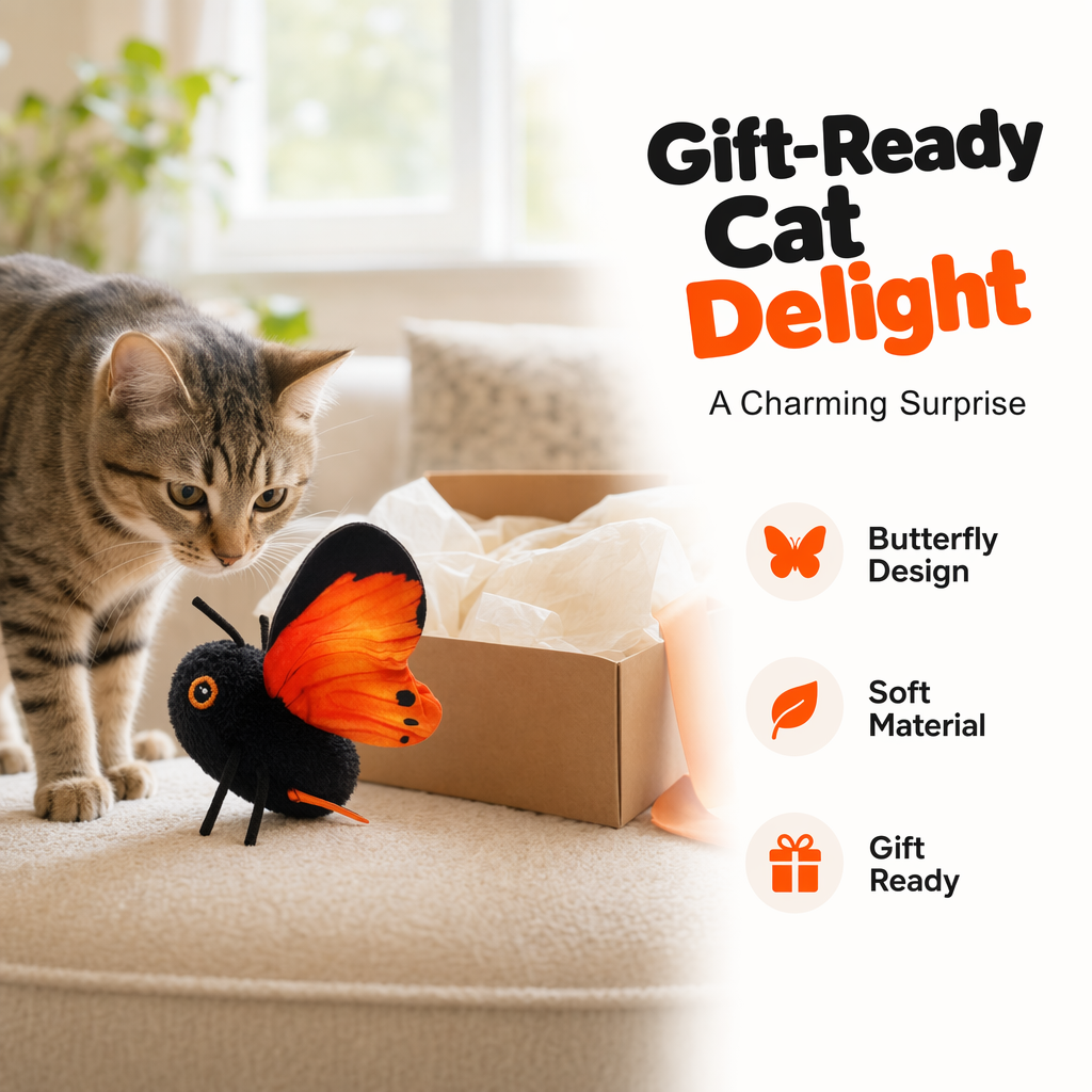 🐱 LIMITED-TIME 53% OFF! Smart Sensing Automatic Flapping Butterfly Cat Toy, Interactive Electric Pet Play Toy🦋