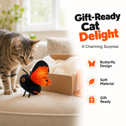 🐱 LIMITED-TIME 53% OFF! Smart Sensing Automatic Flapping Butterfly Cat Toy, Interactive Electric Pet Play Toy🦋