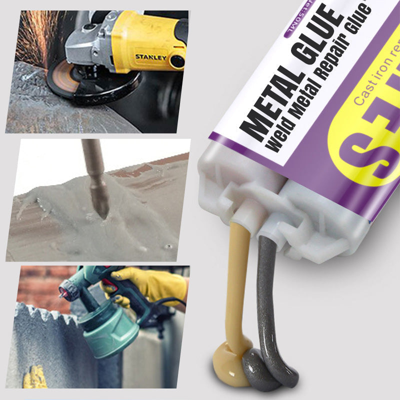 🔥Hot Sale 50% OFF🔥 Metal Weld Repair Glue – 2-Part Epoxy, Waterproof, Heat-Resistant, Drillable 🔧