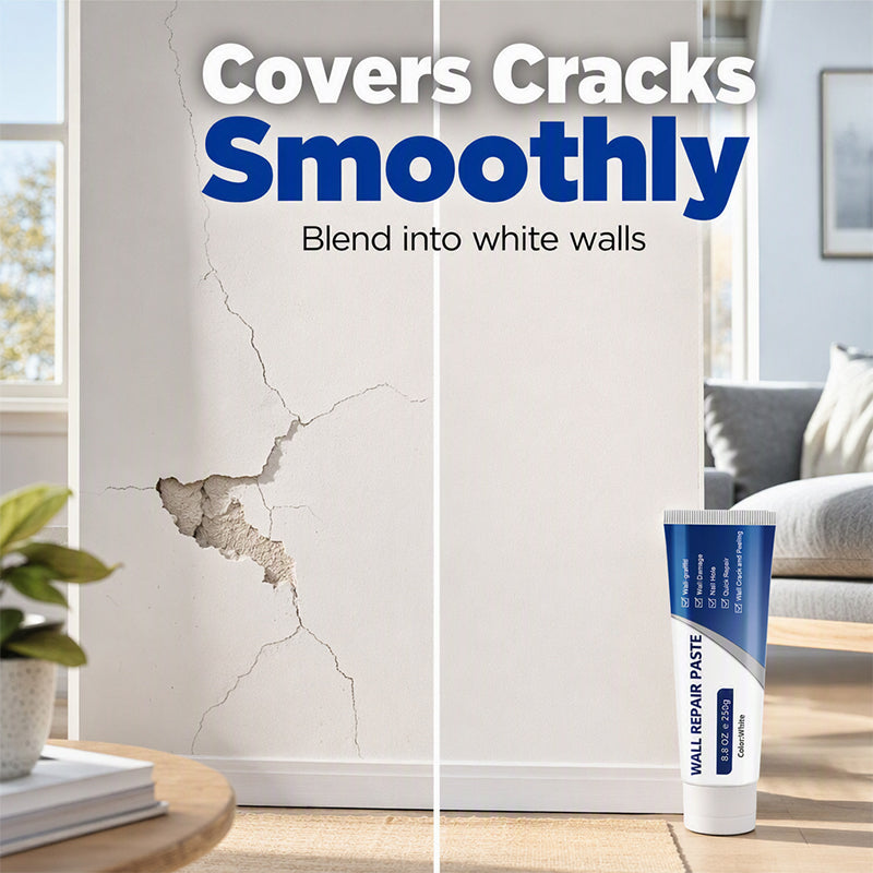🛠️ Waterproof Wall Repair Paste — Fills Cracks & Chips, Smooth White Finish