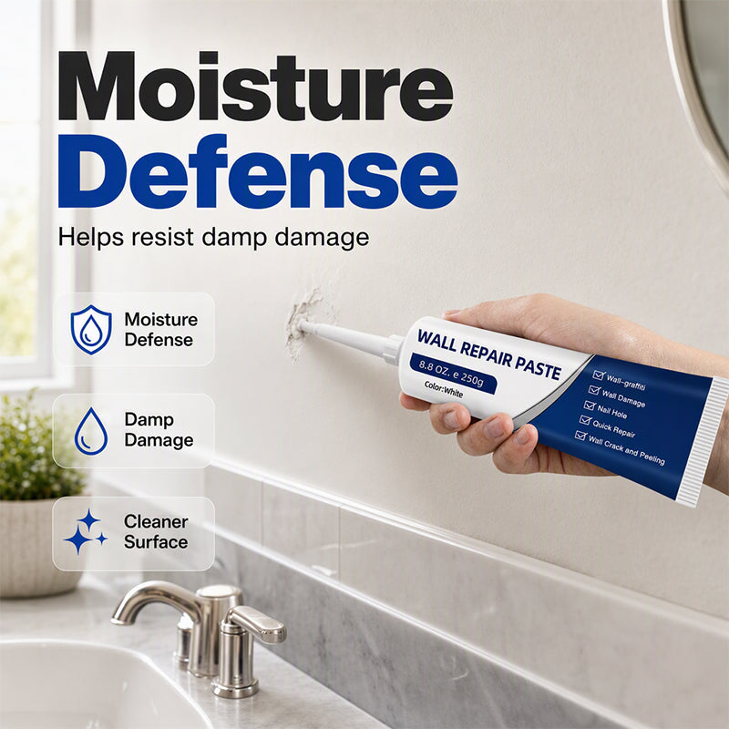 🛠️ Waterproof Wall Repair Paste — Fills Cracks & Chips, Smooth White Finish