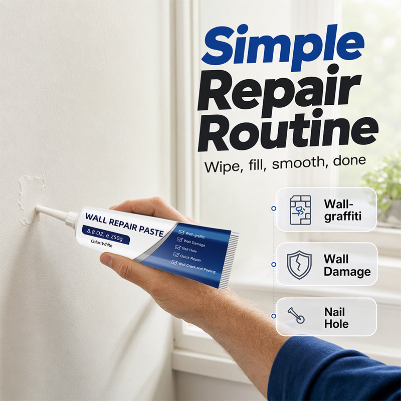 🛠️ Waterproof Wall Repair Paste — Fills Cracks & Chips, Smooth White Finish