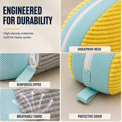 🧺 LIMITED-TIME 50% OFF! Premium Shoe Laundry Wash Bag, Shock-Absorbing Mesh Shoe Washing Protector Bag with Zipper