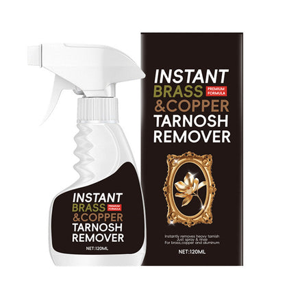 ✨Instant Brass Tarnish Remover Spray 🧴Quickly Remove Oxidation & Dark Stains 🪙Restore Bright Metal Shine 🛡️Gentle No Scratch