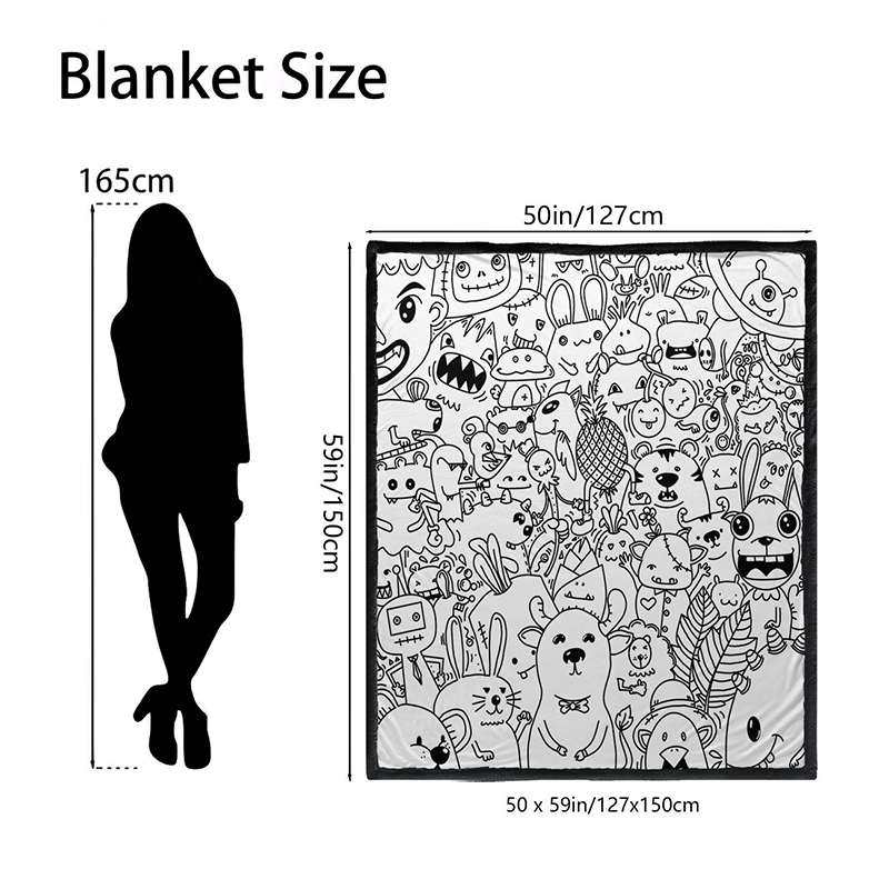 🎨DIY Coloring Blanket with 24 Vibrant Markers ✨Reusable Creative Painting Blanket For Kids