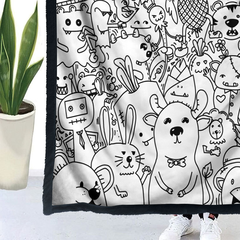 🎨DIY Coloring Blanket with 24 Vibrant Markers ✨Reusable Creative Painting Blanket For Kids