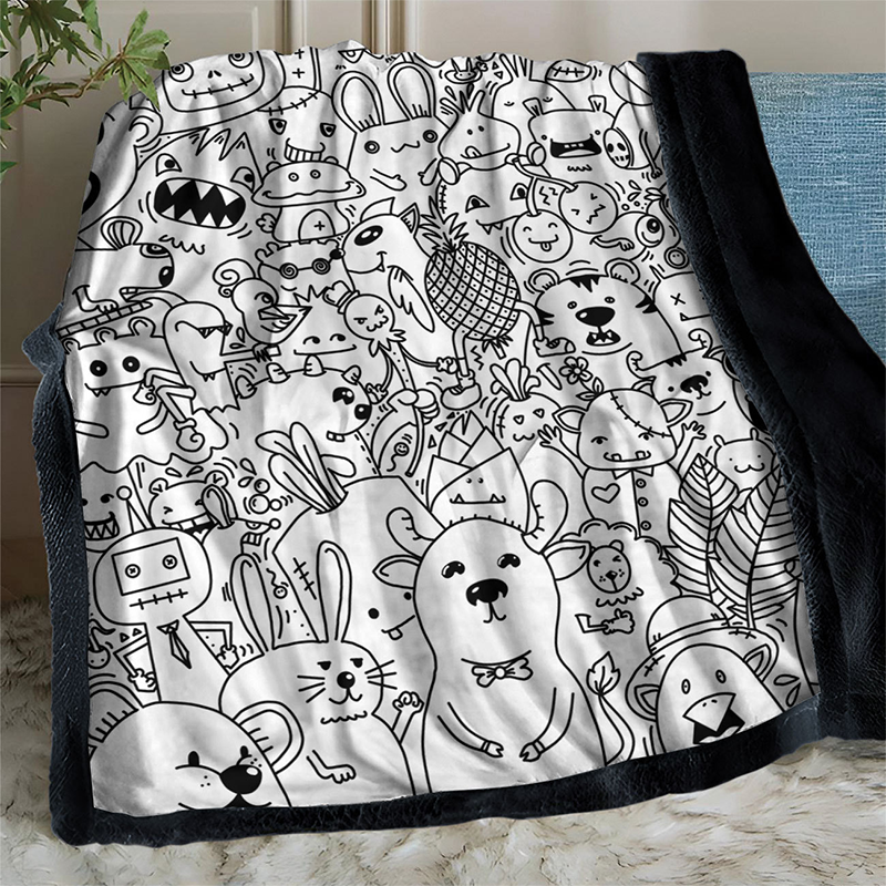 🎨DIY Coloring Blanket with 24 Vibrant Markers ✨Reusable Creative Painting Blanket For Kids