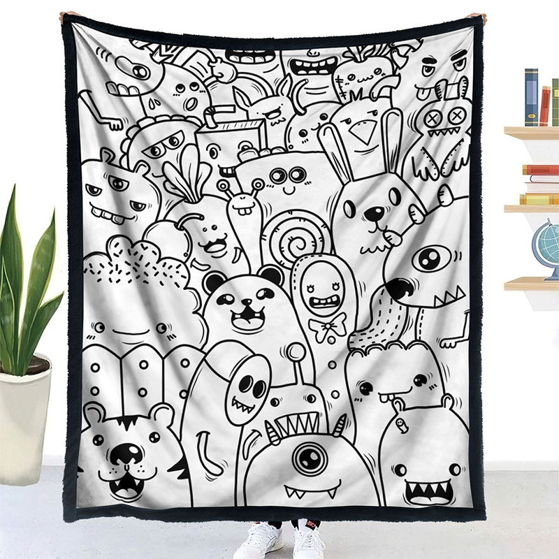 🎨DIY Coloring Blanket with 24 Vibrant Markers ✨Reusable Creative Painting Blanket For Kids