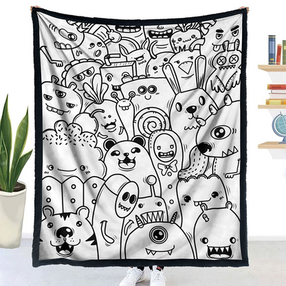 🎨DIY Coloring Blanket with 24 Vibrant Markers ✨Reusable Creative Painting Blanket For Kids