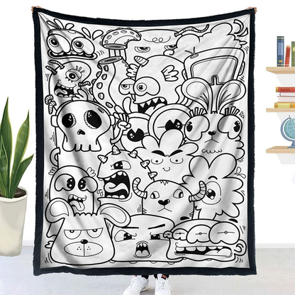 🎨DIY Coloring Blanket with 24 Vibrant Markers ✨Reusable Creative Painting Blanket For Kids