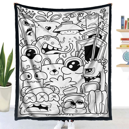 🎨DIY Coloring Blanket with 24 Vibrant Markers ✨Reusable Creative Painting Blanket For Kids